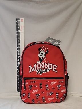 Disney Minnie Mouse Red Backpack with Polka Dot Accents